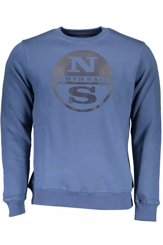 Chic Blue Printed Logo Sweatshirt