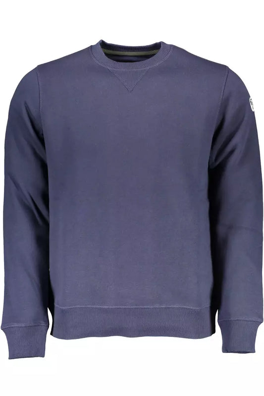 Chic Blue Crewneck Sweater with Logo Detail