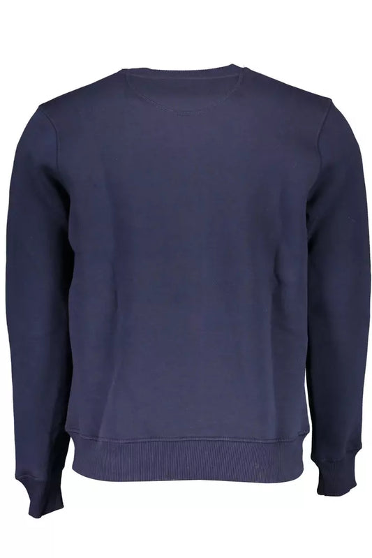 Blue Round Neck Printed Sweater