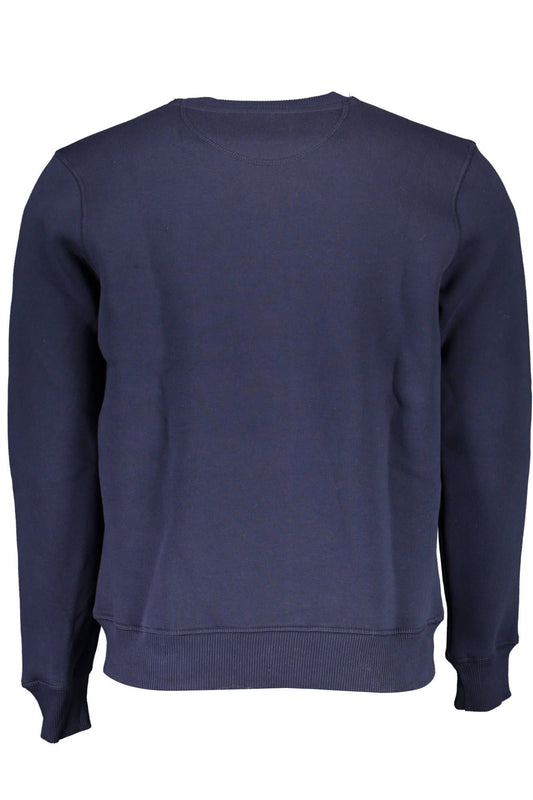 Oceanic Blue Cotton Sweatshirt with Logo Print