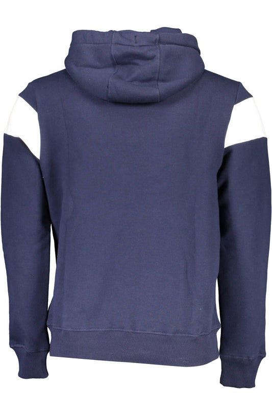 Chic Blue Hooded Sweatshirt with Contrasting Print