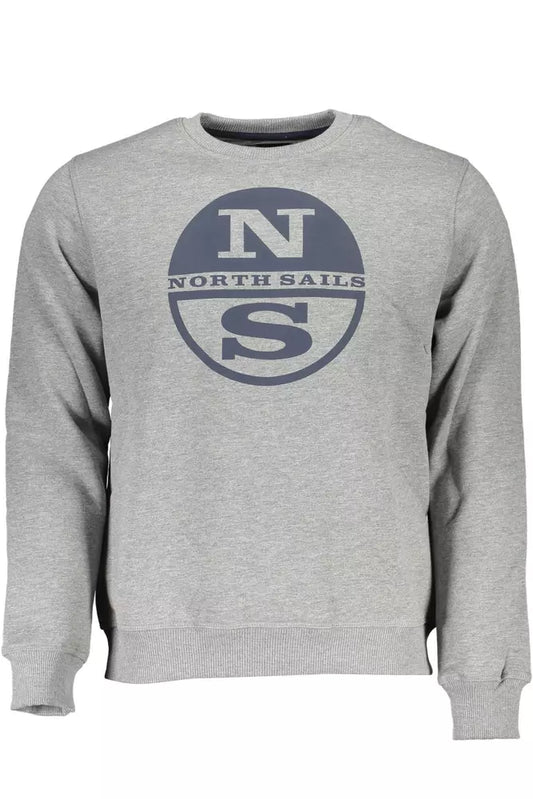 Gray Round Neck Logo Sweatshirt