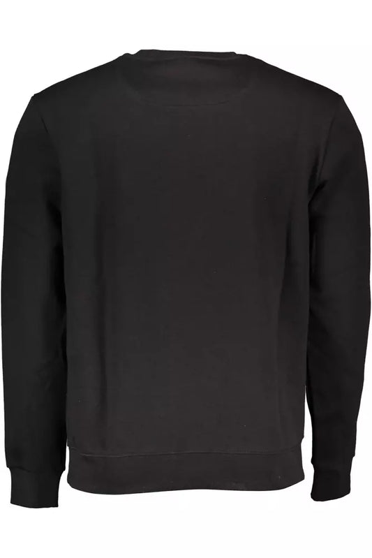 Sleek Black Cotton Blend Crewneck Sweatshirt