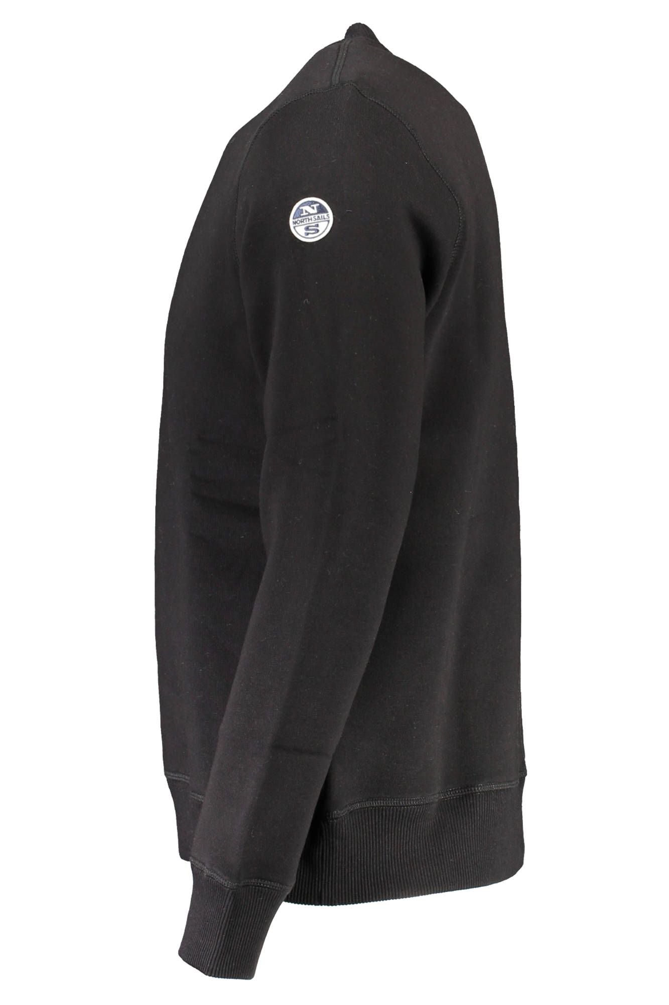 Sleek Black Cotton Sweatshirt with Logo