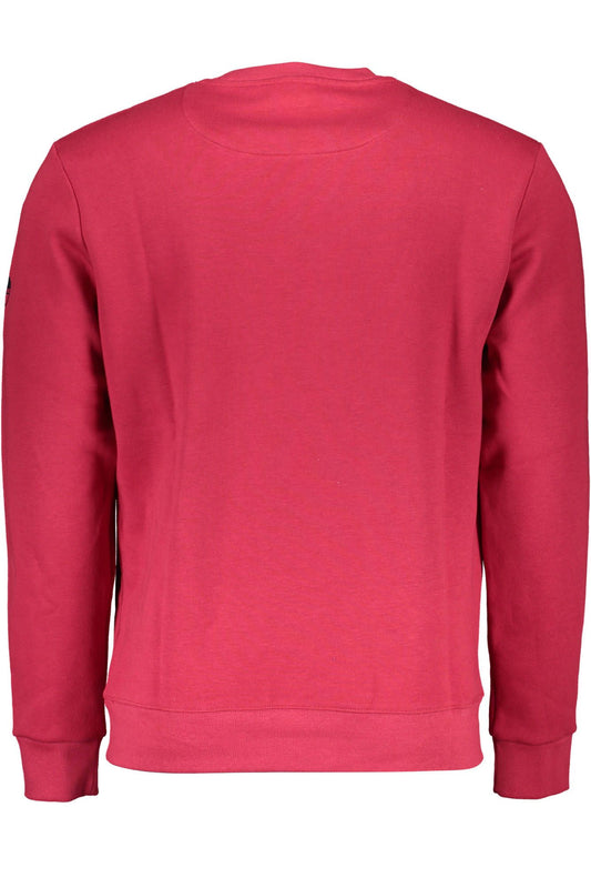 Sleek Red Crewneck Cotton Sweater
