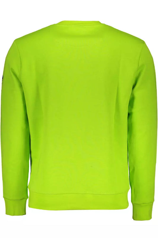 Green Round Neck Printed Logo Sweatshirt