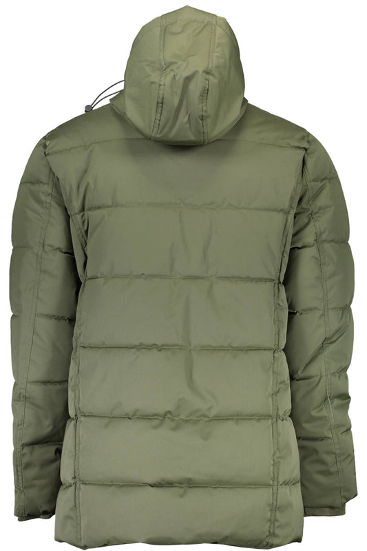 Chic Green Hooded Jacket with Contrasting Details