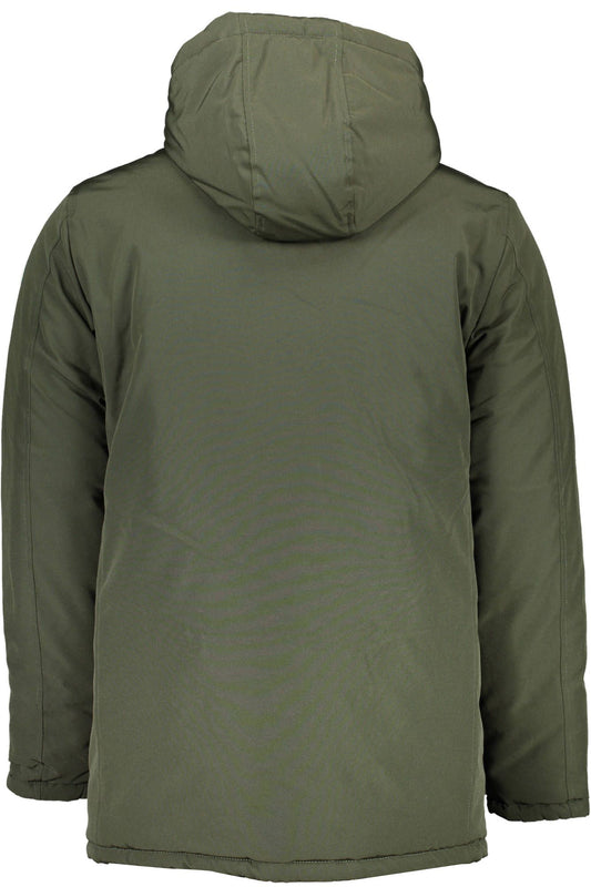 Green Cotton Parka with Ample Pockets