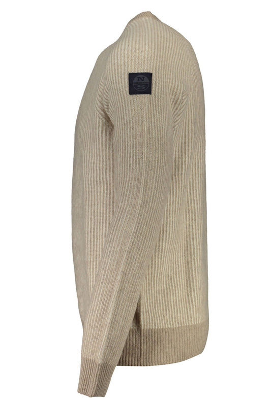 Eco-Conscious Beige Woolen Sweater