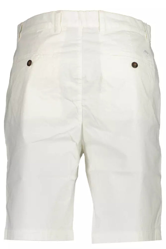 Elegant White Bermuda Shorts - Regular Fit with Logo