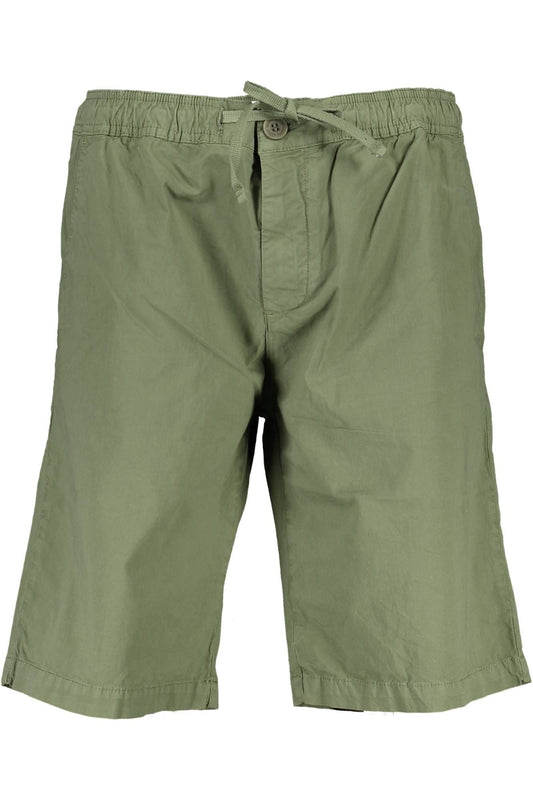 Chic Green Bermuda Shorts with Elastic Waist