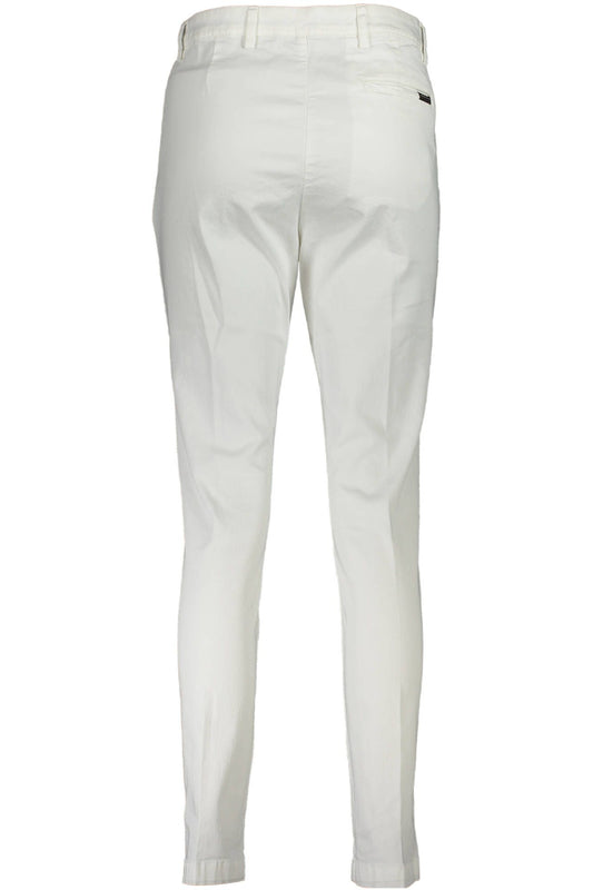 Chic White Organic Cotton Trousers