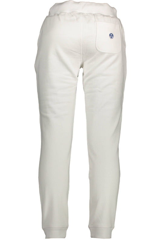 Elegant White Cotton Sport Trousers