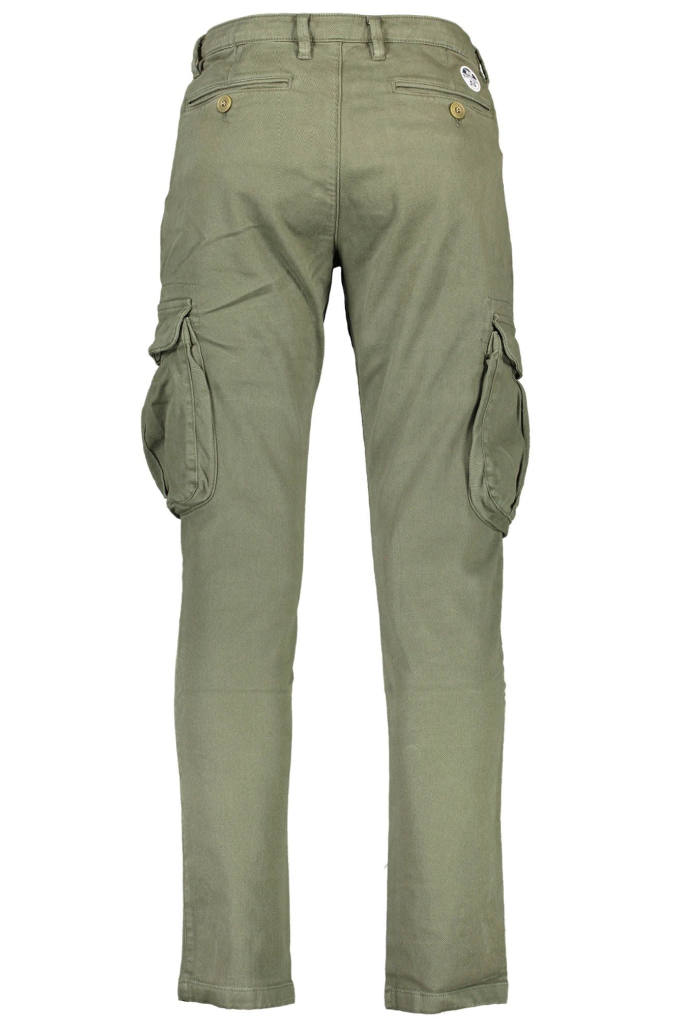 Chic Green Cotton Trousers with Ample Pockets