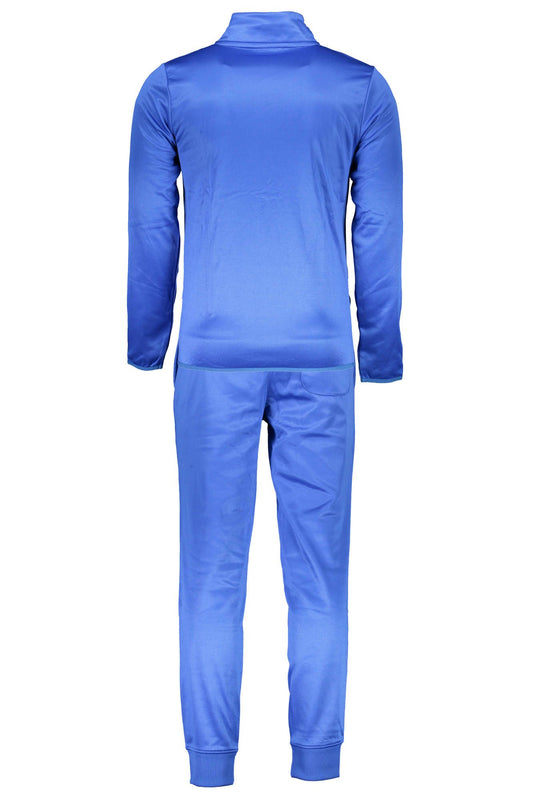 Sleek Blue Polyester Full Suit Ensemble