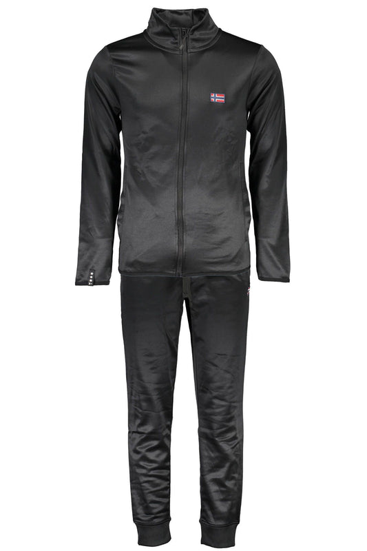 Elevated Casual Black Full Zip Tracksuit