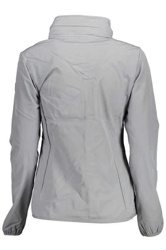 Elegant Sporty Gray Jacket with Removable Hood
