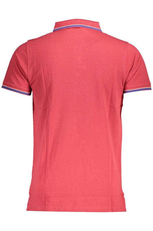 Chic Contrast Detail Red Polo Shirt