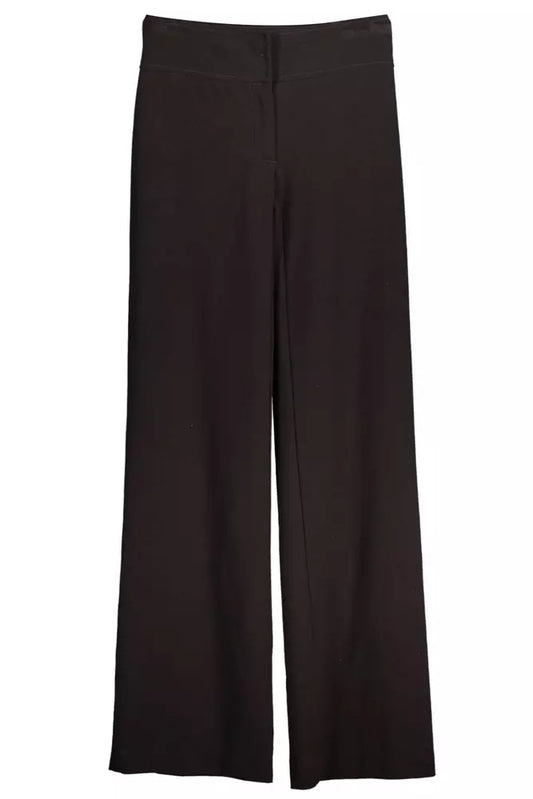 Elegant Brown Wool-Blend Tailored Trousers