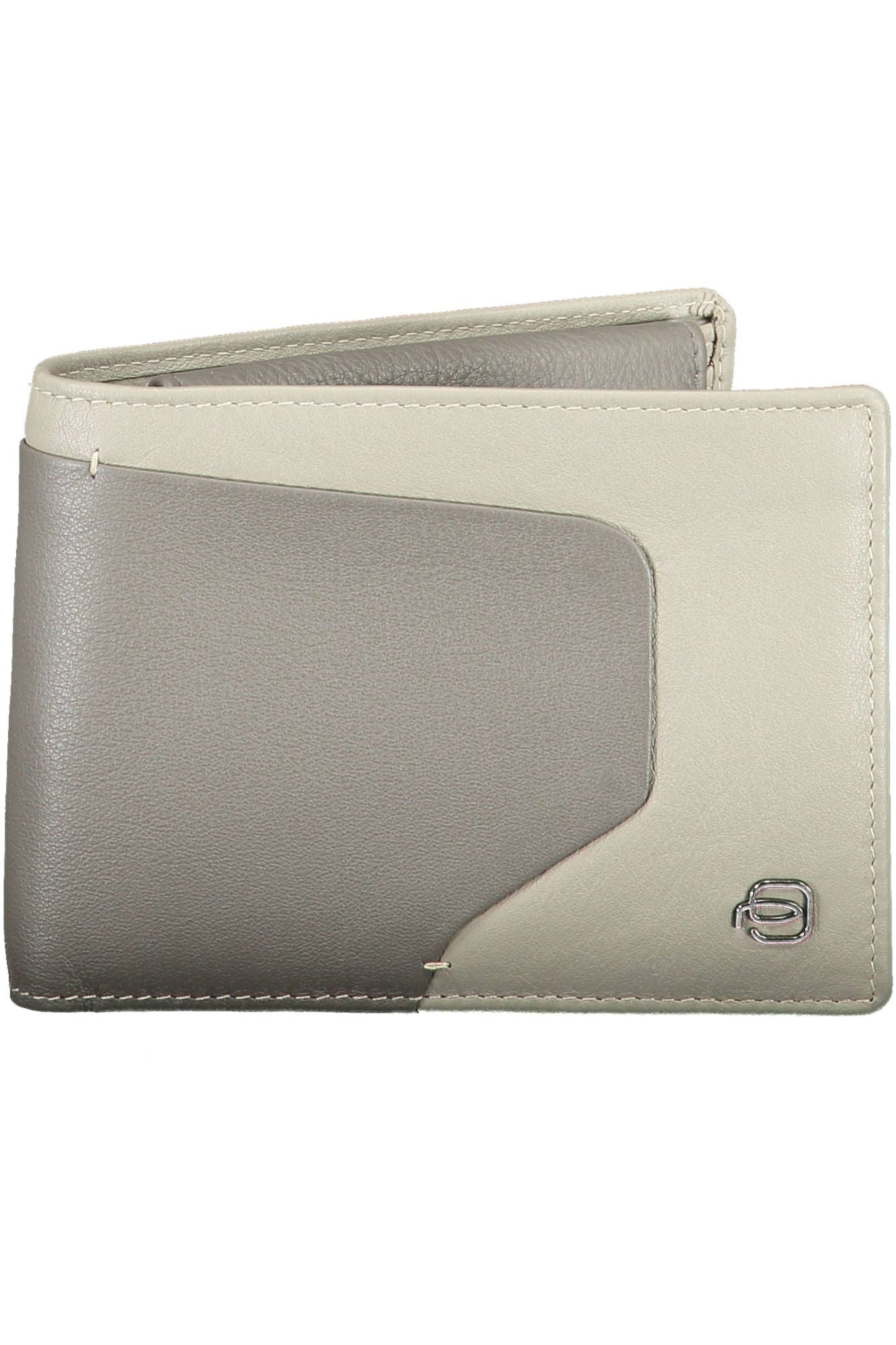 Elegant Gray Leather Wallet with RFID Block