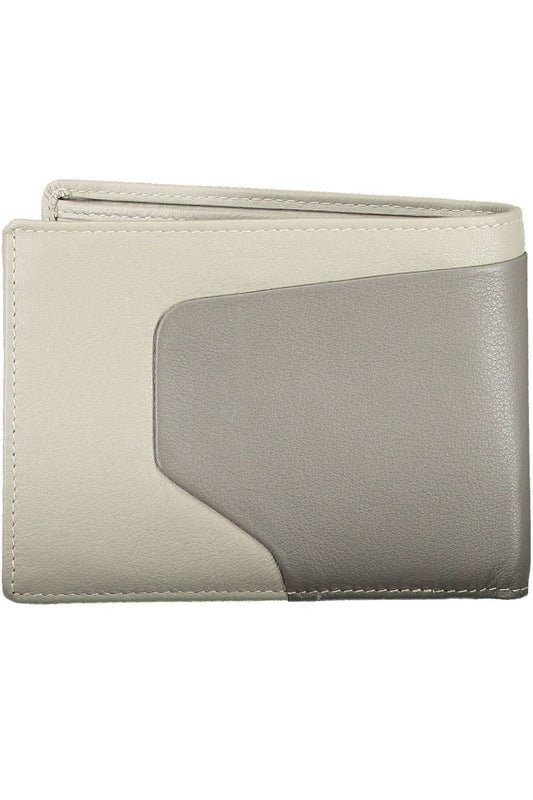Elegant Gray Leather Wallet with RFID Block