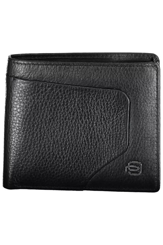 Sleek Black Leather Bifold Wallet with RFID Block