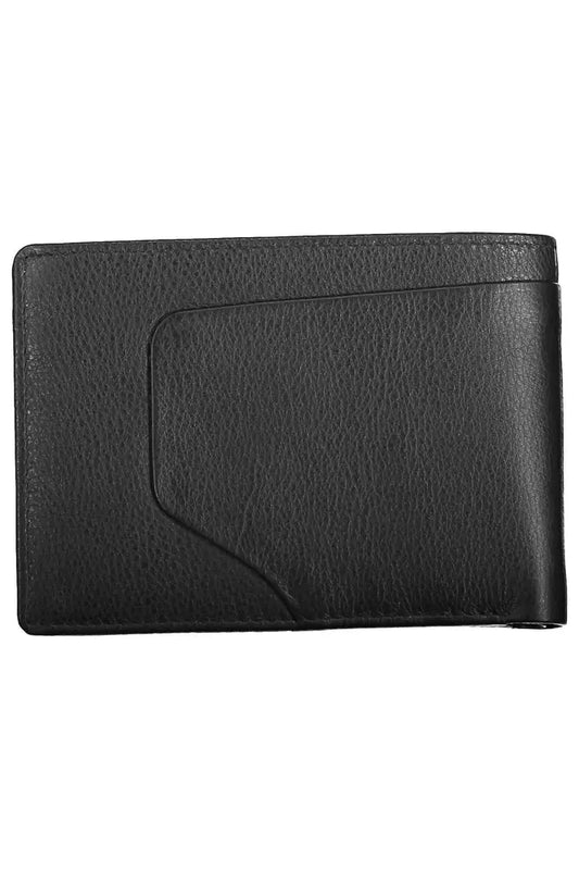 Elegant Black Leather Wallet with RFID Blocker