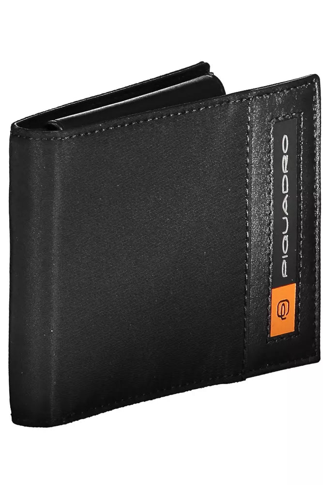 Eco-Chic Contrast Detailed Black Wallet