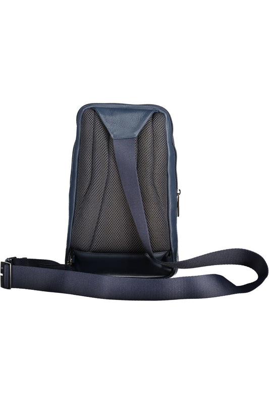 Elegant Blue Leather Shoulder Strap Bag
