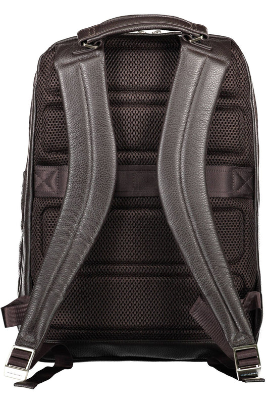 Elegant Brown Nylon Backpack with Laptop Space