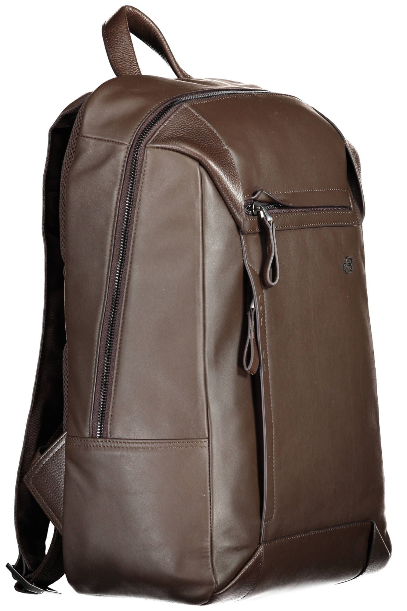 Elegant Leather Backpack with Contrast Details