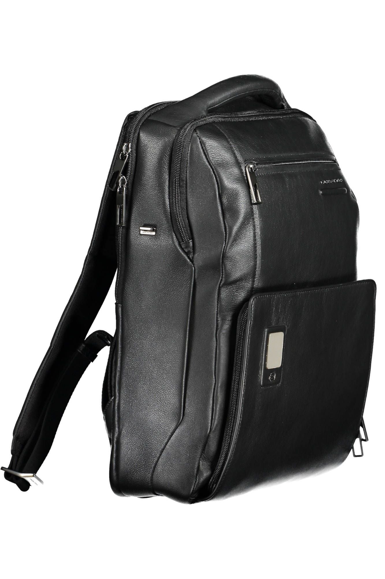 Elegant Black Leather Backpack with Laptop Pocket