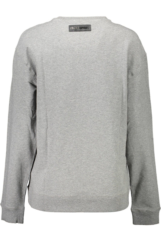 Chic Gray Contrast Detail Sweatshirt