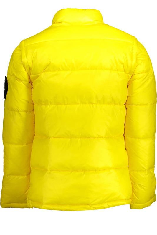 Sleek Polyamide Yellow Jacket with Logo Print
