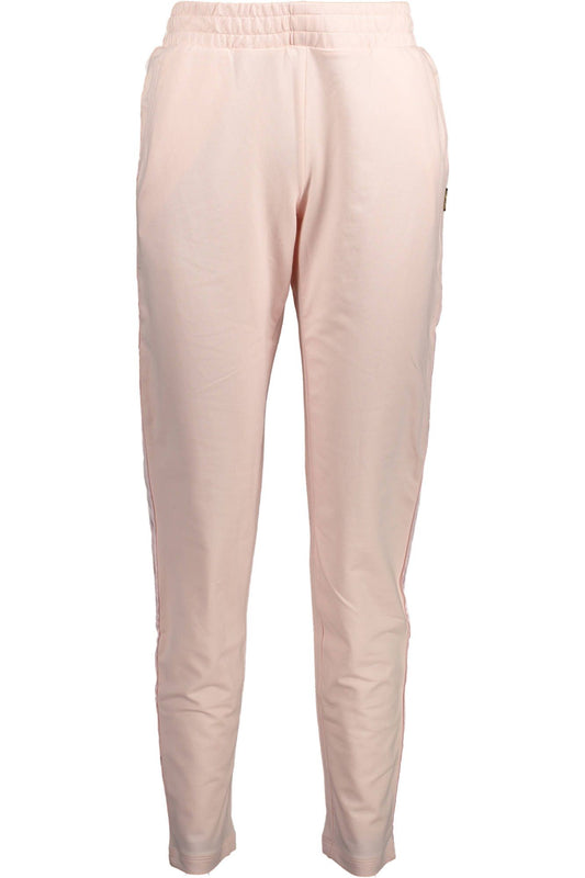 Pink Cotton Sporty Chic Joggers
