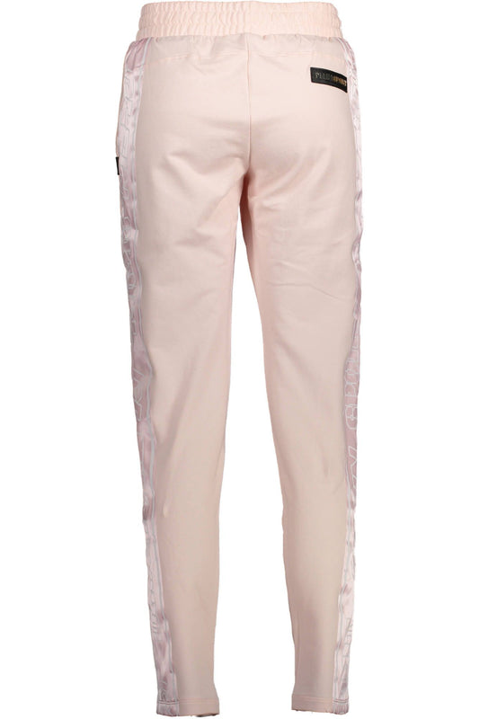 Pink Cotton Sporty Chic Joggers