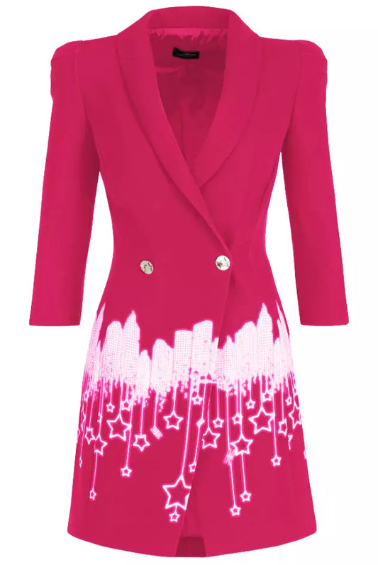 Chic Fuchsia Double-Breasted Jacket
