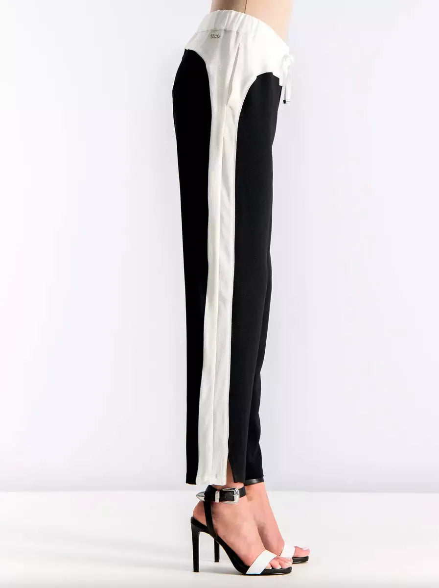 Chic Black and White Stretch Pants