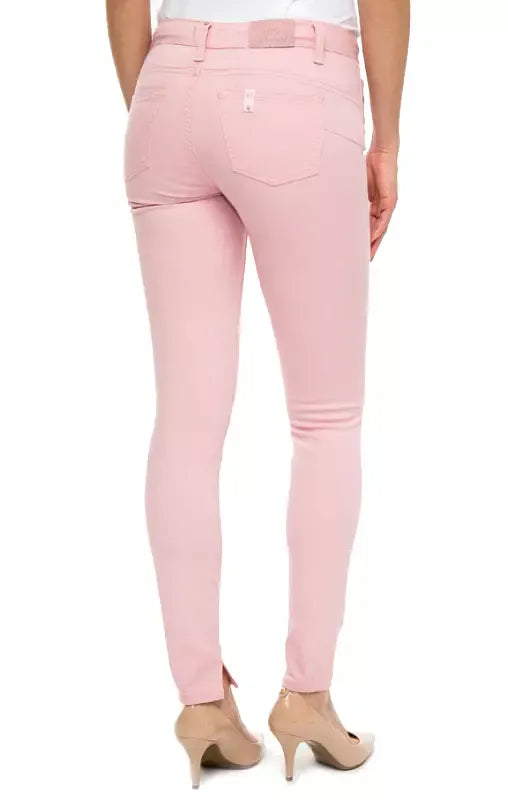 High-Waisted Pink Slim Fit Pants