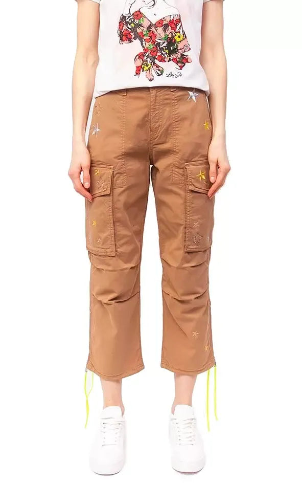 Star-Embellished Cotton Cargo Pants