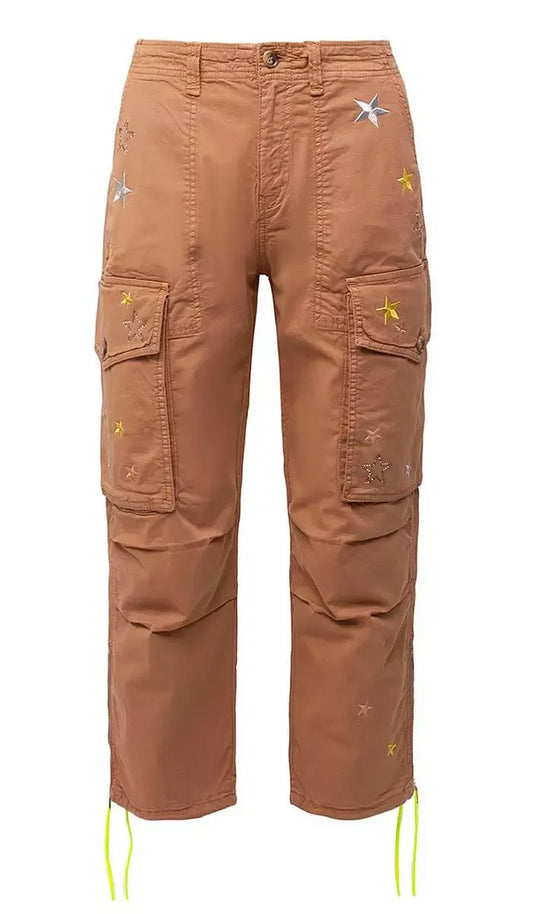 Star-Embellished Cotton Cargo Pants