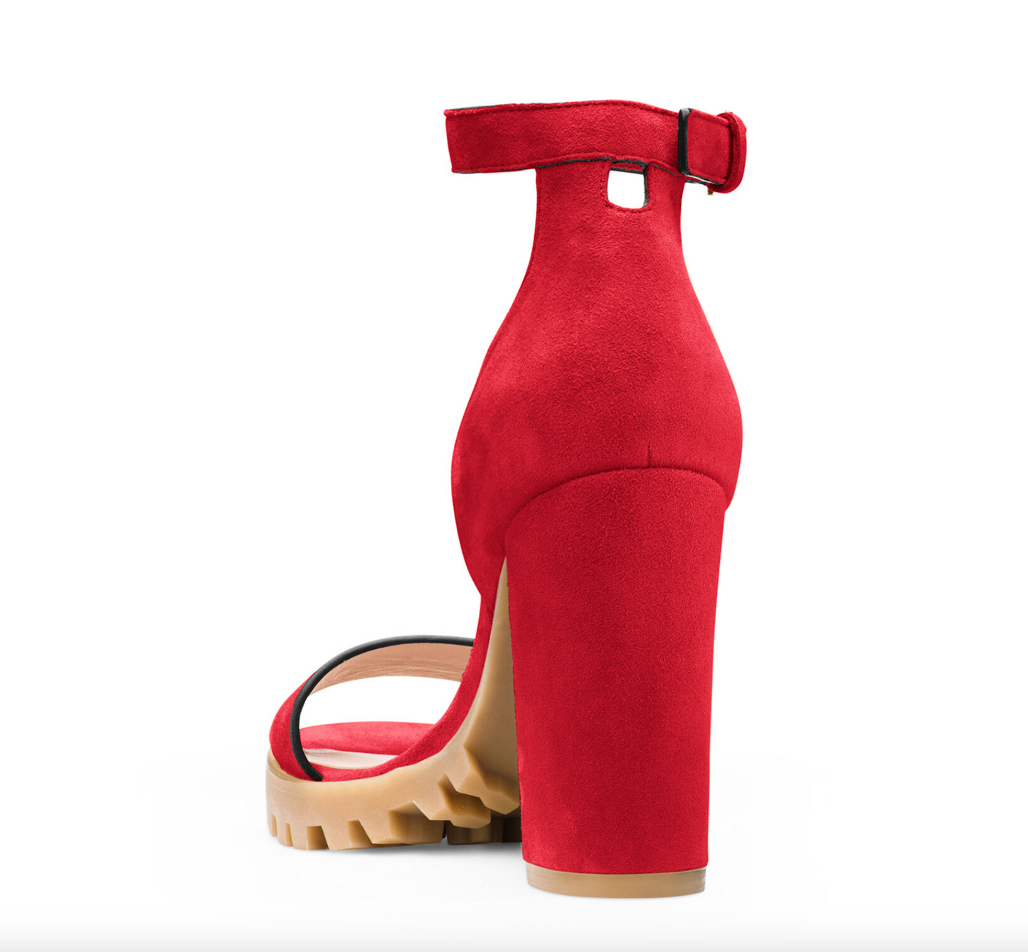 Chic Suede Lug Sole Winona Sandals in Red