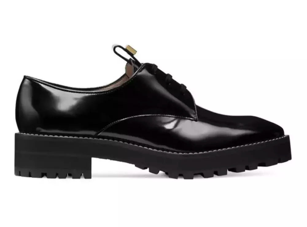 Chic Patent Leather Loafers with Lace Closure