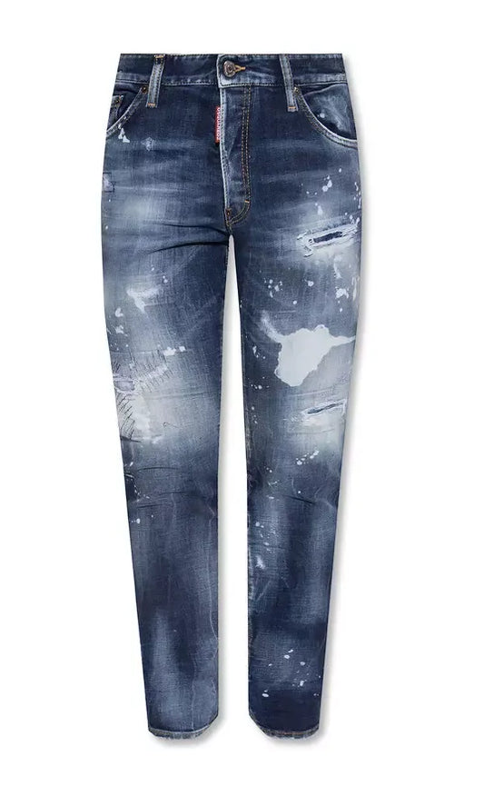 Chic Cool Guy Paint-Splattered Jeans