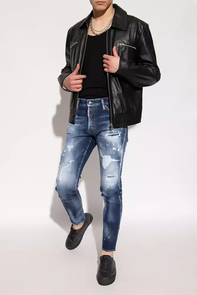 Chic Cool Guy Paint-Splattered Jeans