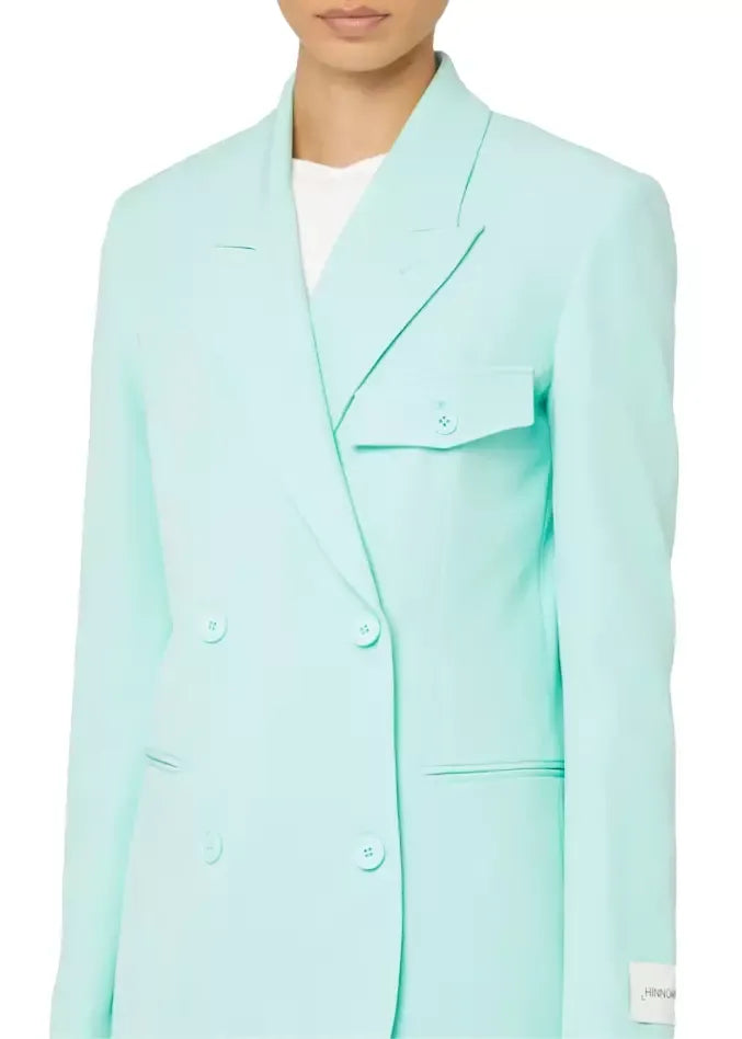 Elegant Double-Breasted Green Jacket