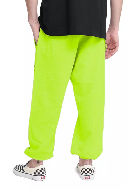 Elegant Green Cotton Sweatpants with Logo