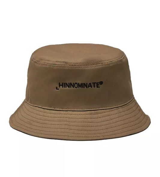 Chic Brown Polyester Bucket Hat with Embroidered Detail