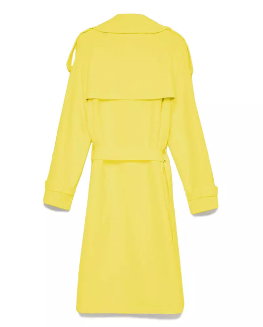 Elegant Double-Breasted Trench Coat in Yellow