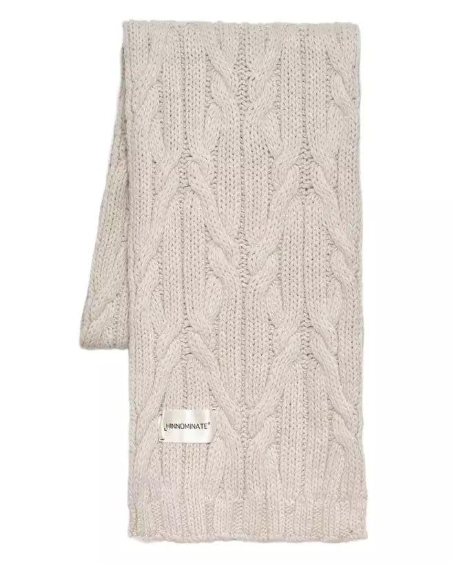 Thick Woven Knit Designer Scarf in White